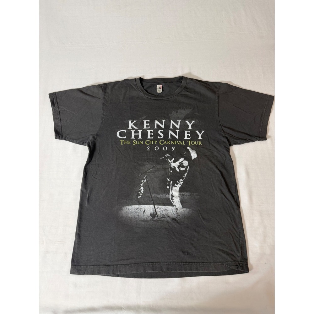 Kenny Chesney Sun City Carnival Tour 2009 T-Shirt Mens Charcoal Gray Graphic vtg